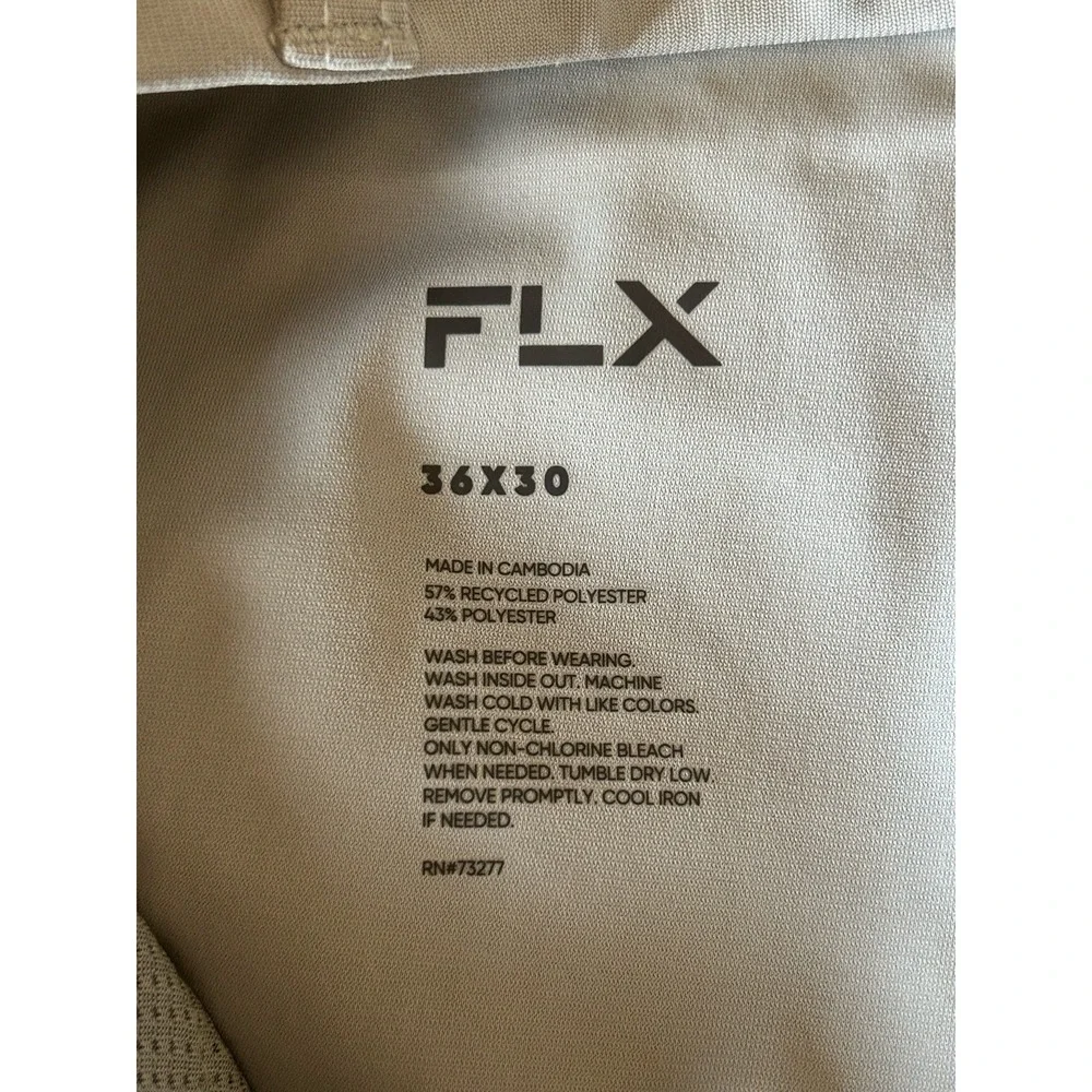 FLX Premium Pants Mens 36x30 Grey Slim Fit Straight  Performance Chino K-4